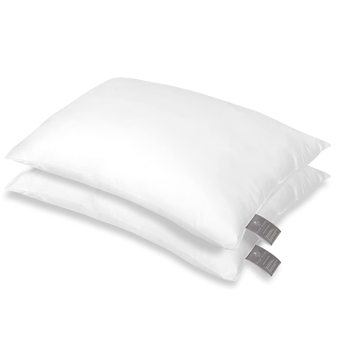 EIUE Cuscini Letto Queen 48x74 Cm - Confezione 2 Pezzi, Morbida Imbottitura In Microfibra, Bianco