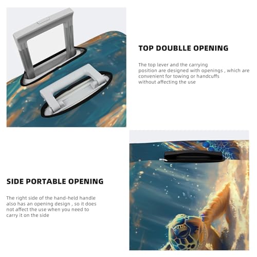 Travel Luggage Cover Protector - Sunshine Underwater Sand Turtle Washable Suitcase Covers For 18-32 Inch Luggage3