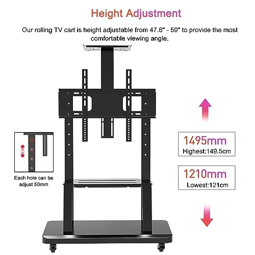 Soporte móvil para TV de 50-75 pulgadas con ruedas miniatura 4