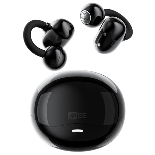 Image of MEE audio Pebbles Air Open Ear True Wireless Earbuds - Bluetooth 5.3 Lightweight Earclip Headphones with Headset Microphone & Call Noise Reduction for Gym /Workouts /Sports and Gaming (Onyx /Black)