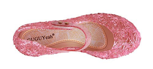 image for GUGUYeah Pink Princess Costumes Cute Jelly Flats Shoes,Cosplay Birthda