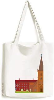 Bolsa de lona Danish Koling National Landmark Building bolsa de compras casual bolsa de mão