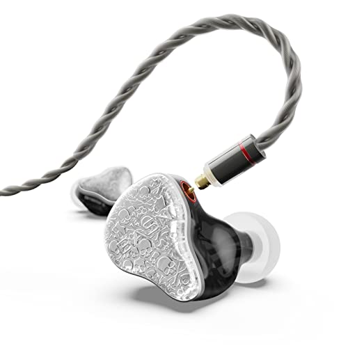 Image of BASN Bmaster5 in Ear Monitors, 1DLC Diaphragm+4BA 5 Drivers IEM Earphones with Silver-Plated OFC Cable, Noise Isolation Wired Earbuds for Musicians (Silver)