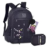 Kit Mochila RB Rebecca Bonbon Soft Escolar Estojo Meninas Resistente Infantil Juvenil (PRETO)