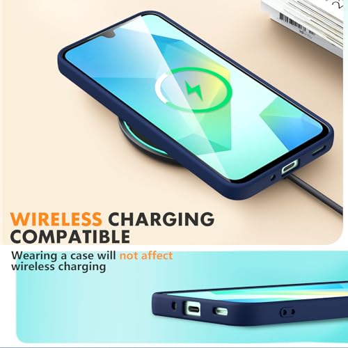 Vansdon Funda Compatible con Samsung Galaxy A16 4G/5G, 2 Unidades Protector Pantalla Cristal Templado, Silicona Líquida Gel Ultra Suave Funda- Azul Medianoche - imagen 6