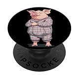 fantastico costume da maialino in pigiama per gli amanti dei maiali e degli indumenti da notte popsockets popgrip adesivo