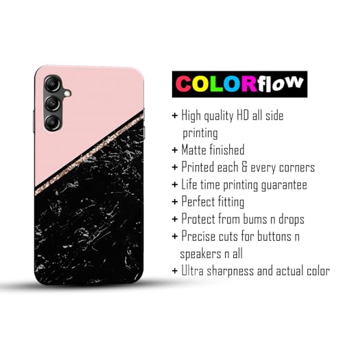 Image of COLORflow Back Cover Compatible with Samsung Galaxy A14 5G / 4G | Beautiful Black Pink Marble | Designer Printed Hard CASE Bumper Back Cover Compatible with Samsung Galaxy A14 5G / 4G