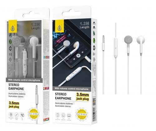 Born To Vape presente Ecouteurs + Micro, contrôle du Volume - 1,2m - Blanc NC3164 et Son Sticker BTV Exclusif collectionnable