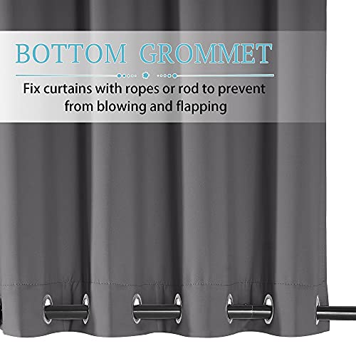 Ryb Home RYBUSOTDCGM2-5296C01 2 Panels Outdoor Curtains Weighted Windproof Curtains Blackout Waterproof Panels Block Sun & Heat Outdoor Divider thumb #3