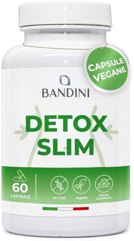 Bandini® DETOX SLIM 60 Capsule Vegan | Drenante, Antiossidante, Depurativo, Detossificante per Fegato e Intestino | Complesso di Estratti Vegetali: Bromelina, Tarassaco, Pilosella, Betulla Generico - integratore