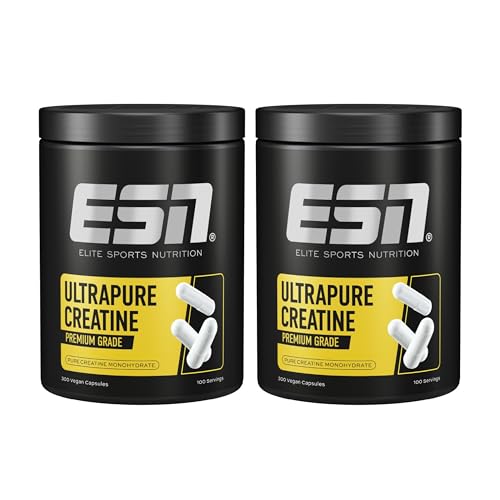 ESN Ultrapure Creatine Monohydrate, 2 x 300 Kapseln, 200 Portionen, Kreatin, mikrofein & optimal löslich, vegan - made in Germany