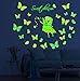 Glow in The Dark Butterflies Fairy Stars Wall Stickers Large Removable Luminous Butterfly Decals Decorations for Bedroom Living Room Colorful Sweet Dreams Mural for Kids Baby Nursery Girls