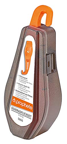 Prophete Flickzeug-Set, 9-teilig, inkl. 2 Reifenheber, 6 Selbstklebende Flicken und Aufrauer – Kompaktes Reparaturset für unterwegs und zuhause, Fahrradreparatur