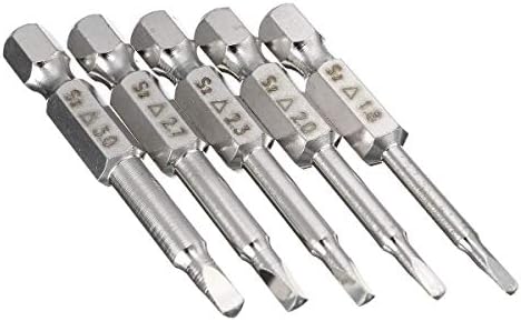 Gasea 5pcs 1/4 Hex Shank 50mm Magnetic Triangle Head Screwdriver Bits