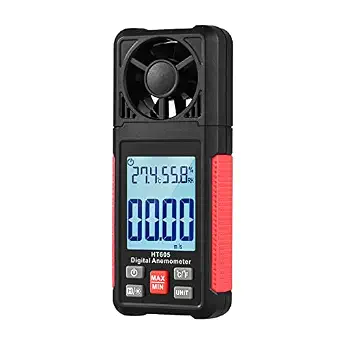 HT605 Digital Anemometer, Handheld Wind Speed Meter with Backlit LCD Screen