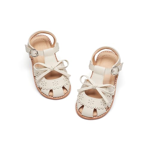 Image of Flaryzone Girls Sandals Closed Toe Summer Flats Dress Sandals Shoes Toddler /Little Kid