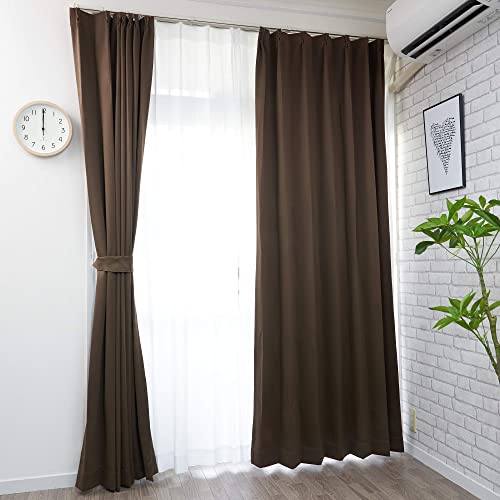 1級遮光 省エネ カーテン 形状記憶付 2枚セット