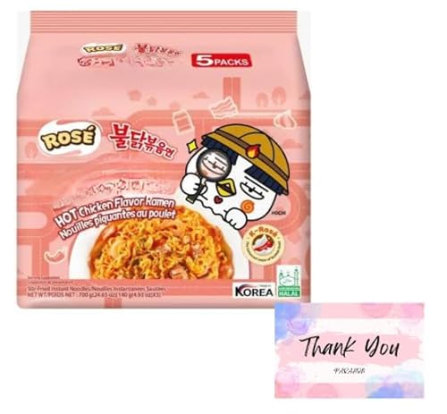 Hot Chicken Spicy Ramen Korean Food - Instant Noodles (Pack Of 5) - Fiery Spicy Cheese Flavour - Authentic Korean Street Food - Halal Certified - Quic