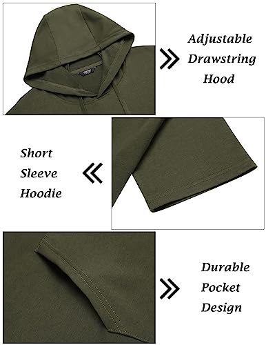 Coofandy Mens 2 Piece Short Sleeve Hooded Athletic Tracksuit Casual Sports Sweatsuit Workout Gym Hoodie And Shorts Set #TOP4