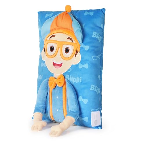 Image of Jay Franco Snuggle Pillow - 15 Inch Kids Ultra-Soft Stuffed Plushie & Cozy Throw Pillow, Official Licensed Character Cushion, Blue - Blippi
