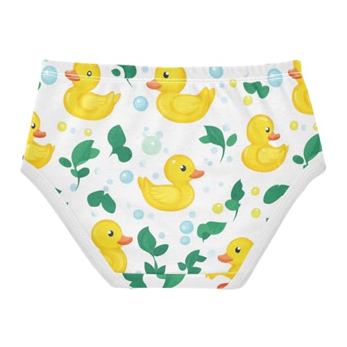 Wusikd White Yellow Ducks Girls' Underwear Cotton Leaves Girls Briefs Soft Toddler Underwear 2T2
