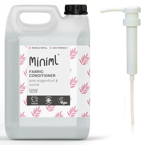 Bundle - Miniml 5L Pink Dragonfruit & Orchid Fabric Conditioner and 5L Pump - 100% Vegan & Cruelty Free (250 Washes)