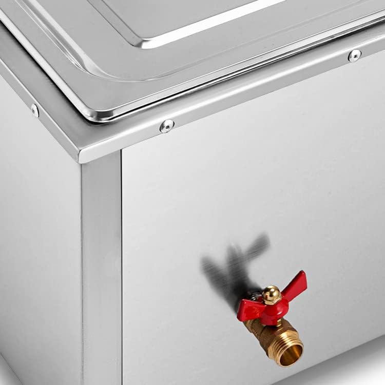 Commercial 7L Countertop Food Warmer with Tap - 110V Stainless Steel Electric Food Soup Dish Buffet Set Container - Chafing Dish Full Steamer for Party Wedding Banquet (6 Grids Serving Section)