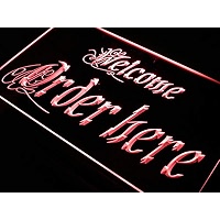 ADVPRO 'Welcome Order Here' LED Neon Sign - Orange, 12x8.5 Inches, Indoor Decor