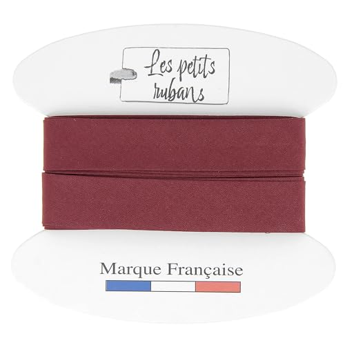 Les Petits Rubans Cinta al bies 100% algodón - 20 mm de ancho, 5 metros de largo - Ribete para costura, tapicería, ropa, mantas - Burdeos