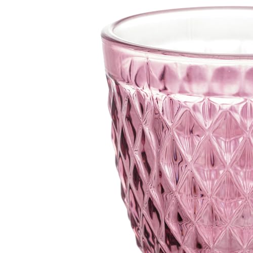 Conjunto deunto 6 Taças para Água Bico de Abacaxi Lyor Lilás 260 ml Vidro