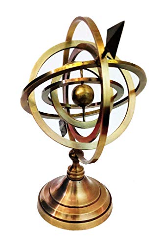 Castle Instruments 14 inches Large Antique Armillary Sphere Globe Replica Gift; Vintage Table Decor and Gift (Multicolored)