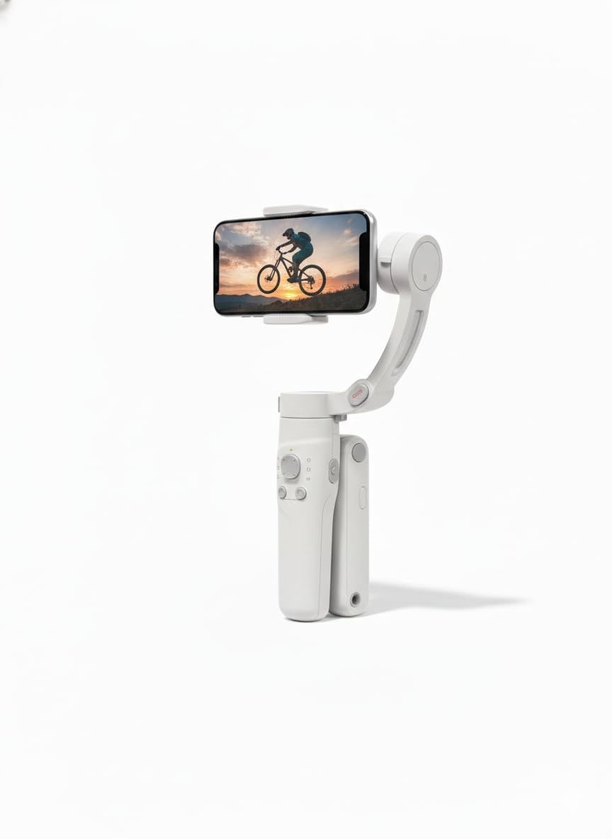 MAFAI M1 3-Axis Smartphone Gimbal Stabilizer Grey | Handheld Mobile Gimbal with Anti Shake Technology | Object Tracking Face Tracking | Ideal for Vlogging Reels YouTube Travel Videos-image-40