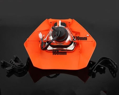 Motorcycle Dirt Bike Dual Sport Off-Road Headlight for Honda Kawasaki Suzuki Yamaha Custom (Orange)