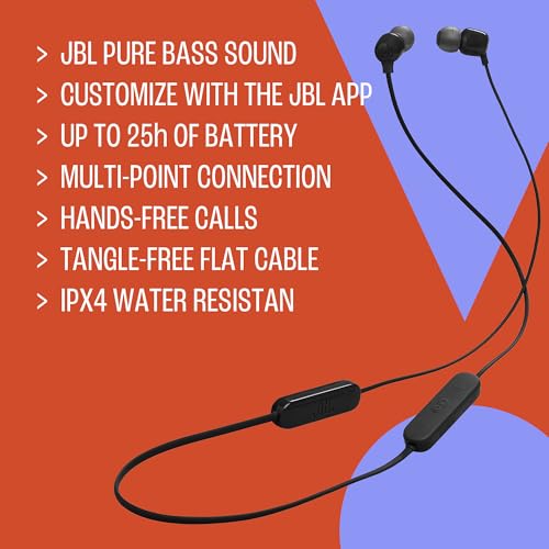 Image of JBL Tune 135BT - Wireless in-Ear Headphones with Up to 25-Hour Battery Life with Speed Charge, Multi-Point Connection and Google Fast Pair, Hands-Free Calls, IPX4 Water Resistant Design (Black)