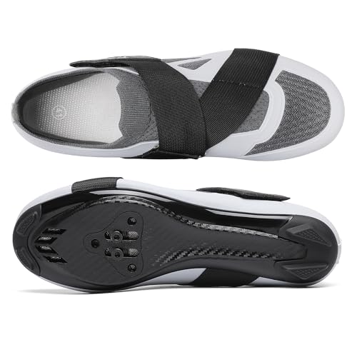 Image of KESCOO Unisex Cycling Shoes Compatible with Peloton Bike & SPD Indoor Outdoor Road Bike Cycling Shoe for Men Women, 1 Hook and Loop Strap, with Delta Cleats