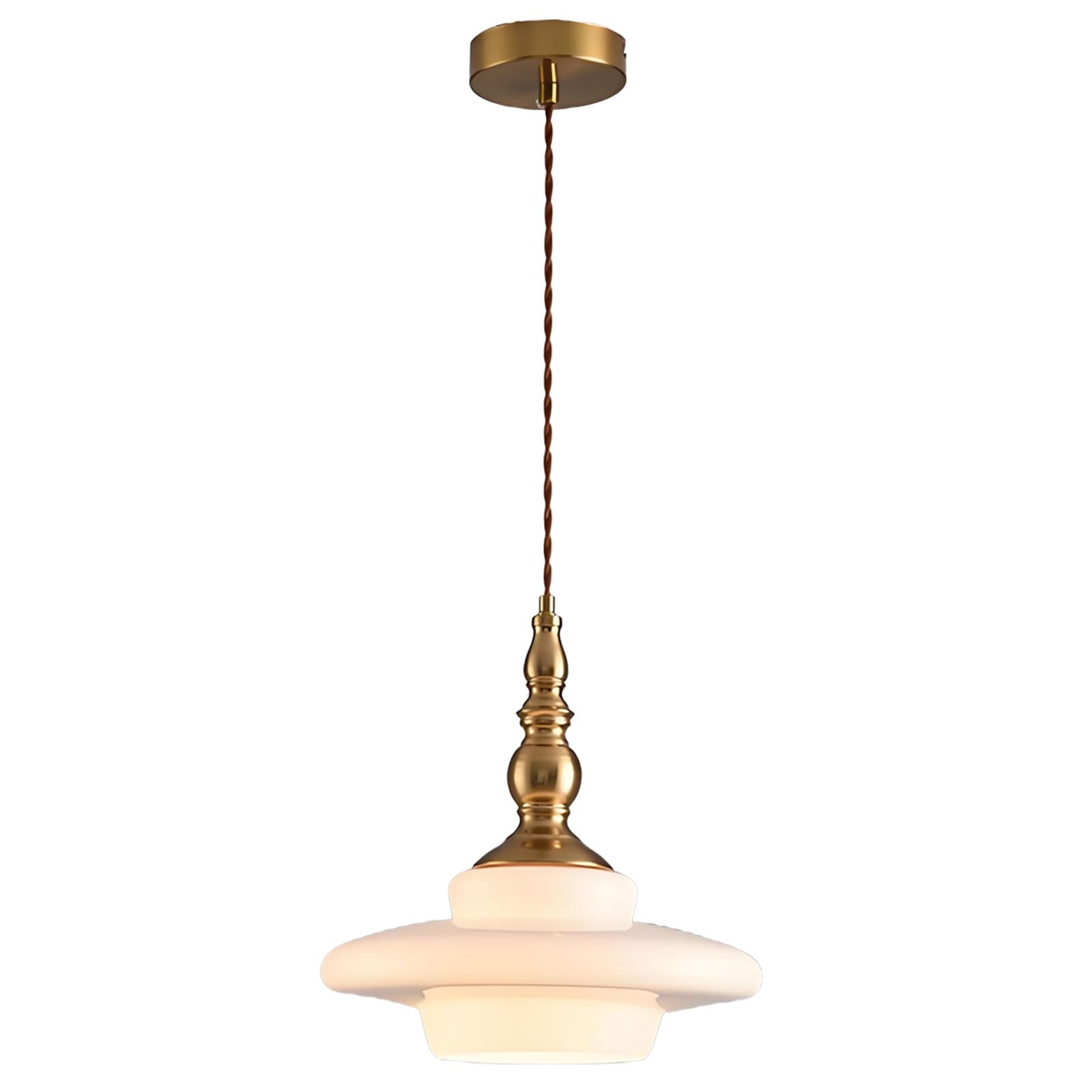 FZQSXAZU Nordic Glass Brass Chandelier Homestay Bar Aisle Porch Restaurant Cafe ht Single Head Lotus Leaf Pendant E27
