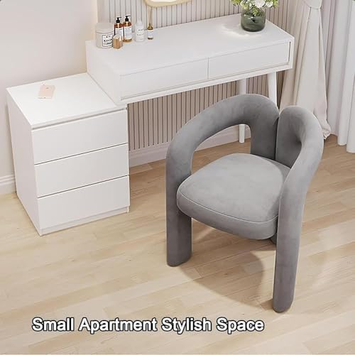 Silla de maquillaje moderna tapizada con respaldo para tocador 3