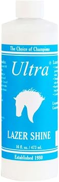 Ultra Lazer Shine Horse Coat Enhancer | Luxurious Show Ring Shine | Dust-Repellent | Non-Greasy | Concentrated Formula | Made in The USA