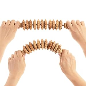 Tuuli Accessories Anti Cellulite Massage Flexi Massagegerät Massageroller Roller mit Griff Maderotherapie aus Holz 40 cm