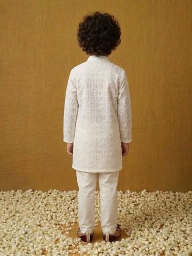 Image of AJ DEZINES Kids Kurta Pajama Set For Boys | Embroidery Chikankari Kurta Set | Cotton Stylish Boys Kurta Pyjama |Party & Ethnic Wear | Perfect For Festivals Wedding & Family Function