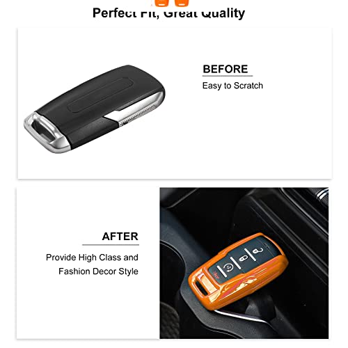Image of Key Fob Case Cover Key Bag Holder Protection Shell Accessories for Dodge RAM 2018-2026,Orange