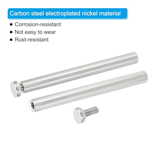 PATIKIL 1/4 x 2 inch Sign Standoff Screws, 20 Pcs Stainless Steel Wall Standoff Mounting Hardware Advertising Glass Nail for Hanging Acrylic Picture Frame Acrylic Panel, Silver