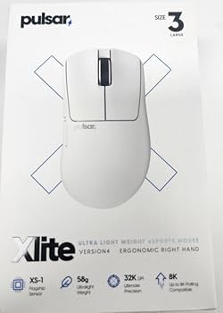 pulsar Xlite V4 large ホワイト ゲーミングマウス Pulsar Xlite v4 Size2 Wireless Gaming Mouse - White - us