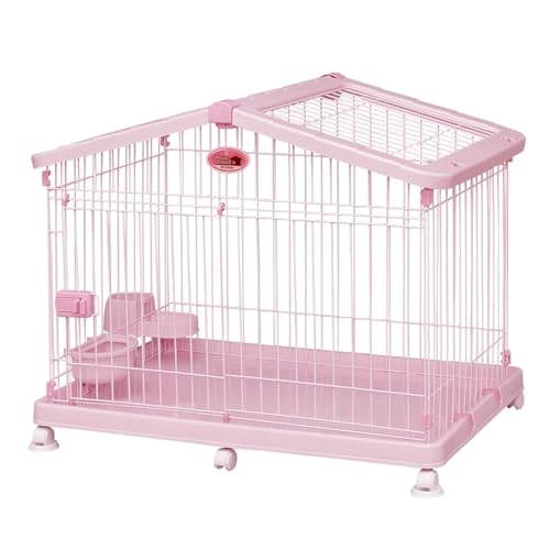 YLLSMGS 猫 ケージ 猫小屋 猫ケージ 屋内用 キャットゲージ 猫用ケージ ペットケージ ケージ猫 上部からアクセス可能 キャスター付き ドア付き 猫用 子犬 フクロモモンガ ペットケージ 猫 チンチラ ハムスター 小動物用(Pink,94*62*7