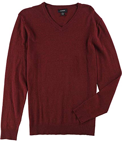 Alfani Mens V-Neck Pullover Sweater, Red, XX-Large
