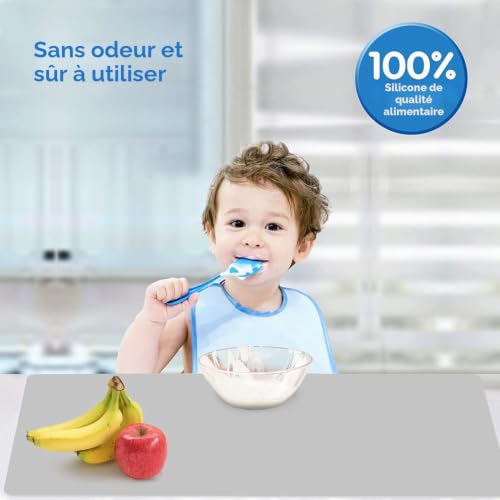 AECHY Tapis en silicone pour plans de travail 90 x 60 x 0,2 cm, résistant à la chaleur et imperméable pour plan de travail de cuisine, tapis en silicone extra large, tapis de table de cuisine pour – vue 9
