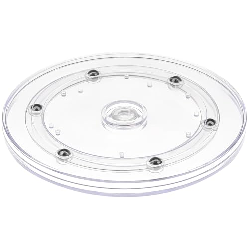 Kepfire 6 inch Clear Acrylic Lazy Susan Turntable Organizer Ball Bearing Revolving Display Base Kitchen Spice Rack Cake Makeup Table Decorating