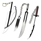 Kbtany Ichigo Bankai Zangetsu Charm Set - Dual Zangetsu Blades and True Tensa Zangets - Anime Gifts for Women Men and Fans