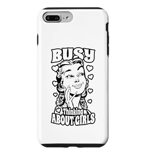 Busy Thinking About Girls ���Y�r�A�� ���B���e�[�W �|�b�v�A�[�g LGBTQ ���̎q �X�}�z�P�[�X iPhone 7 Plus/8 Plus �p