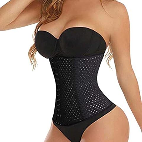 SAYFUT Waist Trainer Corset for Weight Loss Sport Workout Body Shaper Tummy Fat Burner,XX-Large,Black Cover